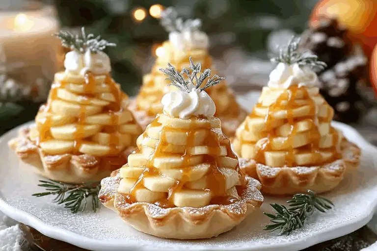 Caramel Apple Brie Christmas Tree Tartlets