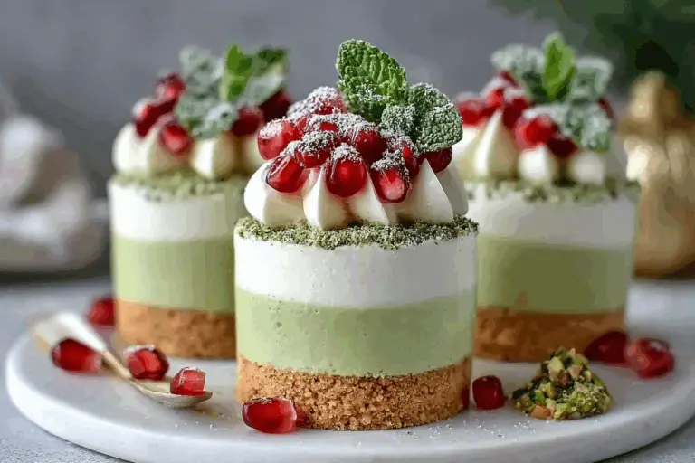 Pomegranate Mint Cheesecake Towers