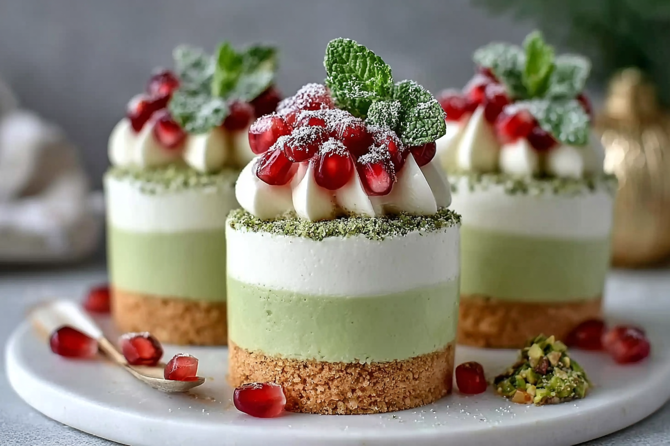 Pomegranate Mint Cheesecake Towers