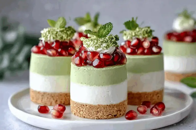 Pomegranate Mint Cheesecake Towers