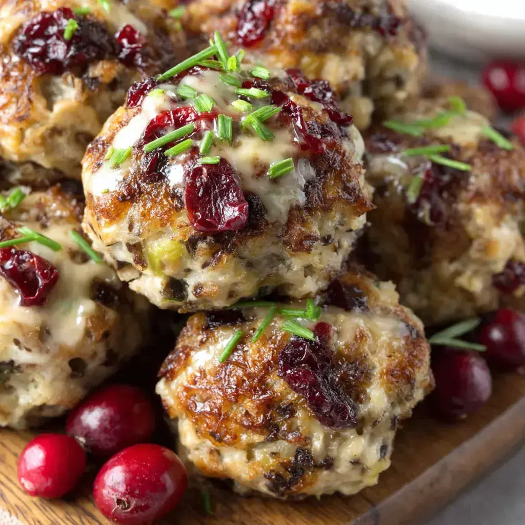 Step-by-step preparation of turkey stuffing meatballs with ingredients spread out
