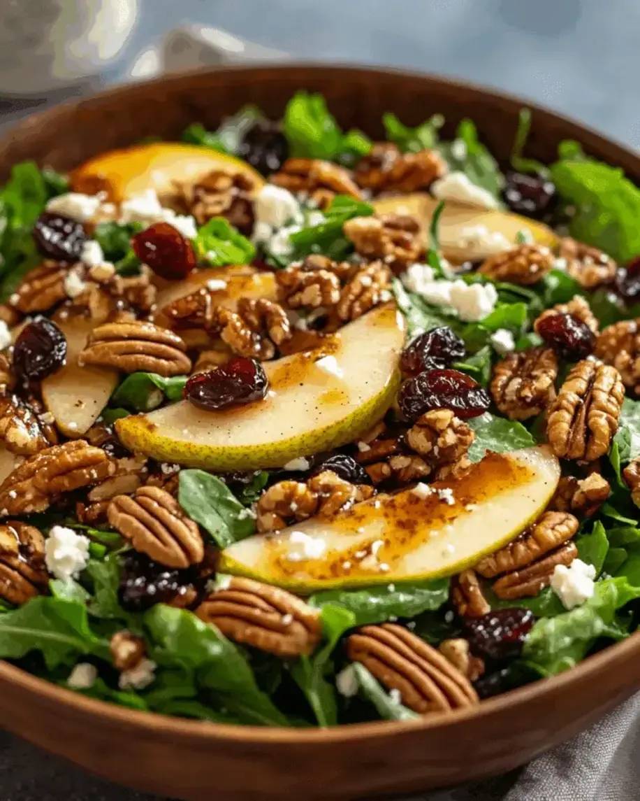 Pear and Candied Pecan Salad with Balsamic Vinaigrette A Sweet Crunchy and Refreshing Delight