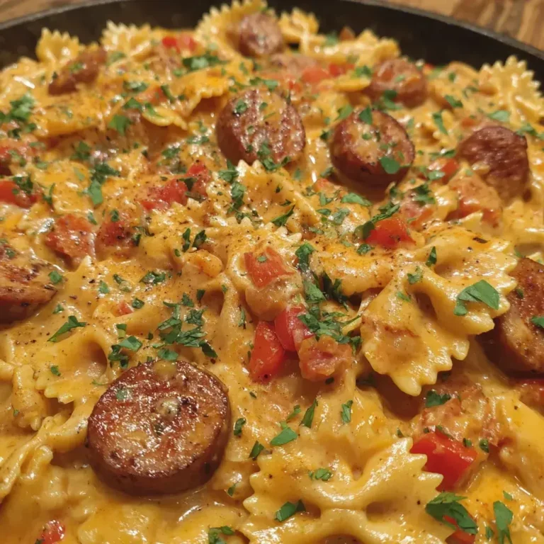 Cheesy Sausage Bowtie Pasta
