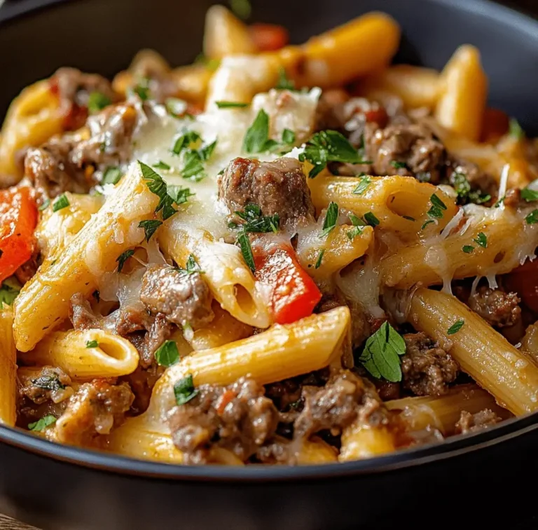 Creamy Philly Cheesesteak Pasta Recipe