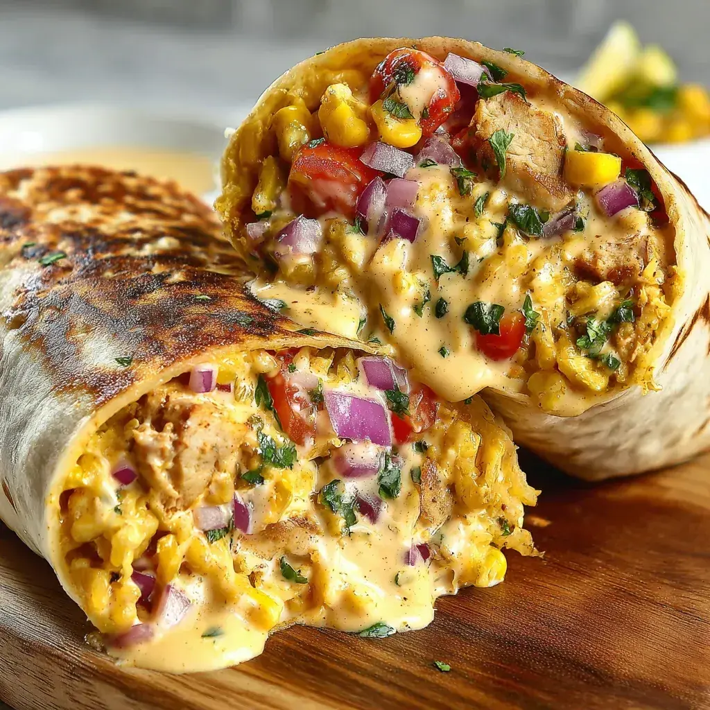 Finished spicy chicken burritos with vegetables and yogurt