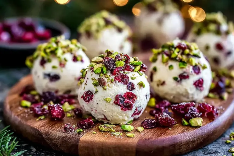 Cranberry Pistachio Goat Cheese Ornaments