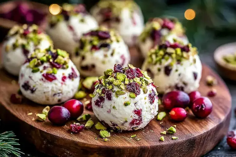 Cranberry Pistachio Goat Cheese Ornaments