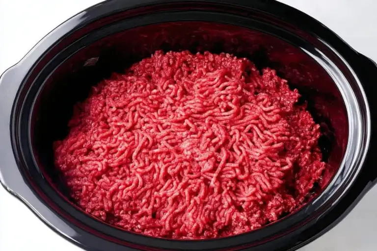 Put raw ground beef in a slow cooker with these 4 ingredients