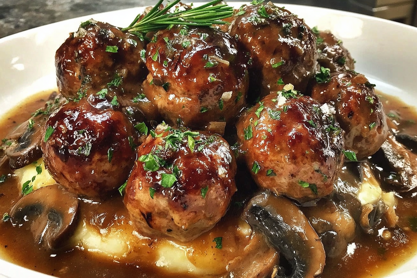 Easy Meatballs in a Rich Mushroom Sauce