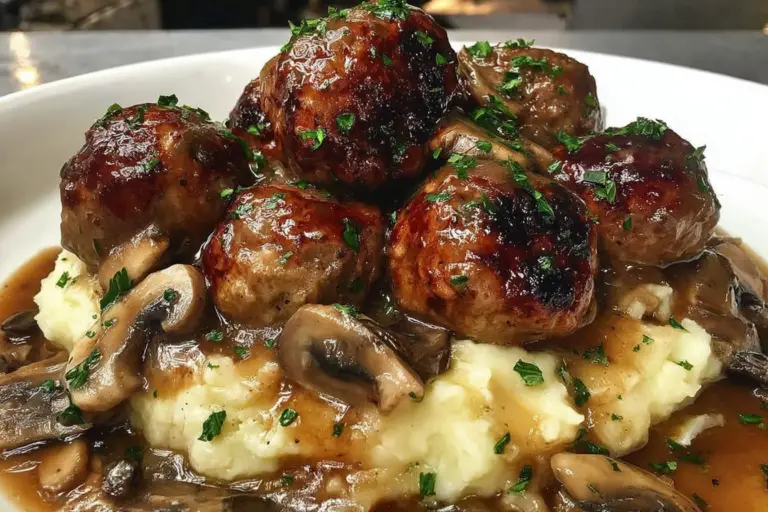 Easy Meatballs in a Rich Mushroom Sauce