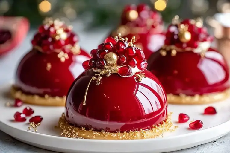 Glossy Pomegranate Mousse Domes