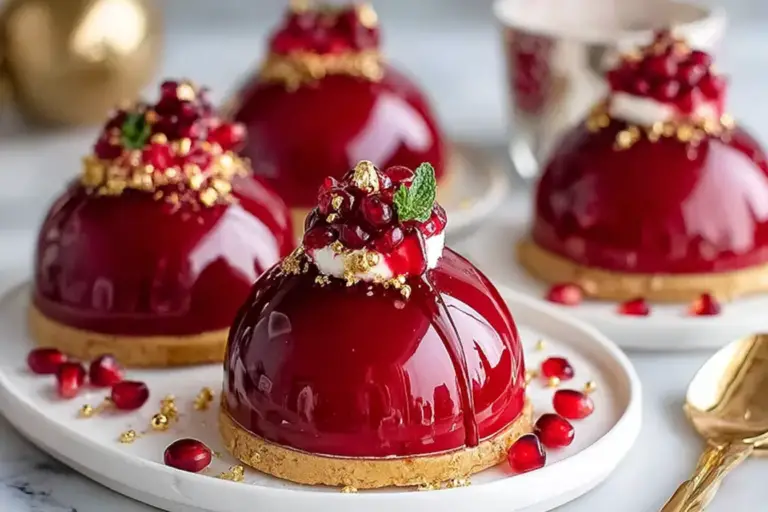 Glossy Pomegranate Mousse Domes