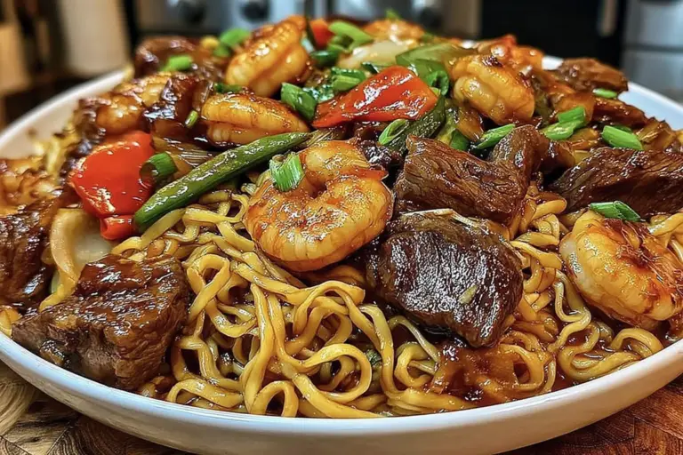 STEAK SHRIMP STIR-FRIED NOODLES
