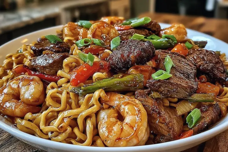 STEAK SHRIMP STIR-FRIED NOODLES