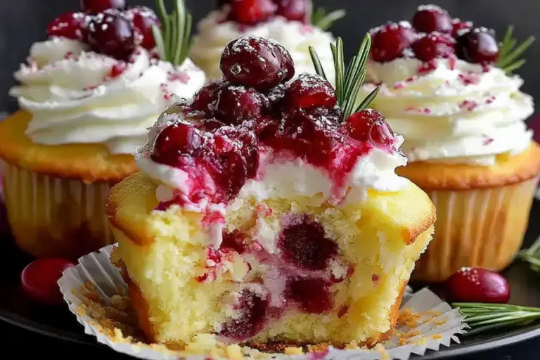 Christmas Cranberry Cheesecake Cupcakes