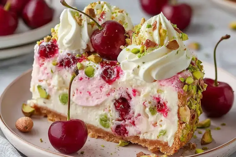 Luscious Lemon-Lime Cherry Pistachio Cheesecake