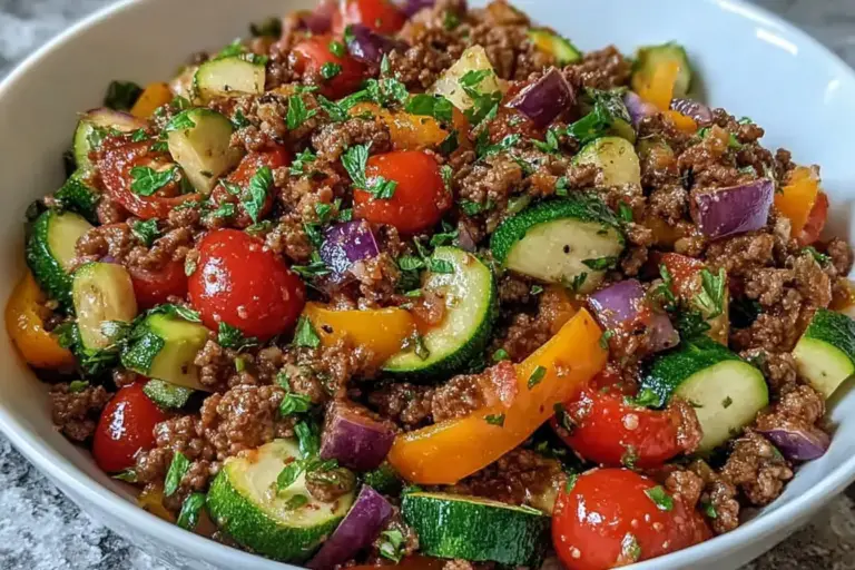 Mediterranean Ground Beef Stir Fry