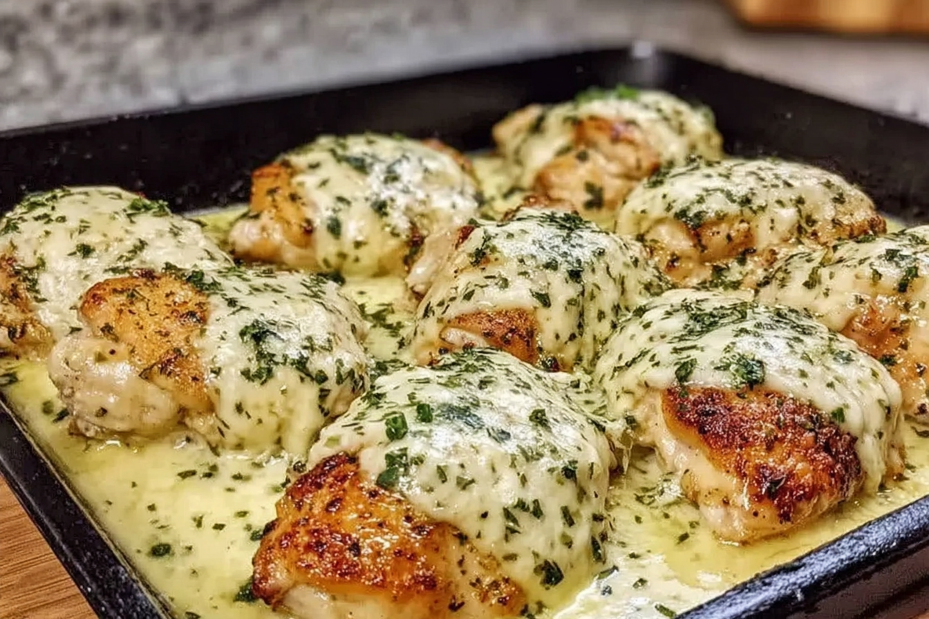 Cheesy Baked Chicken Thighs