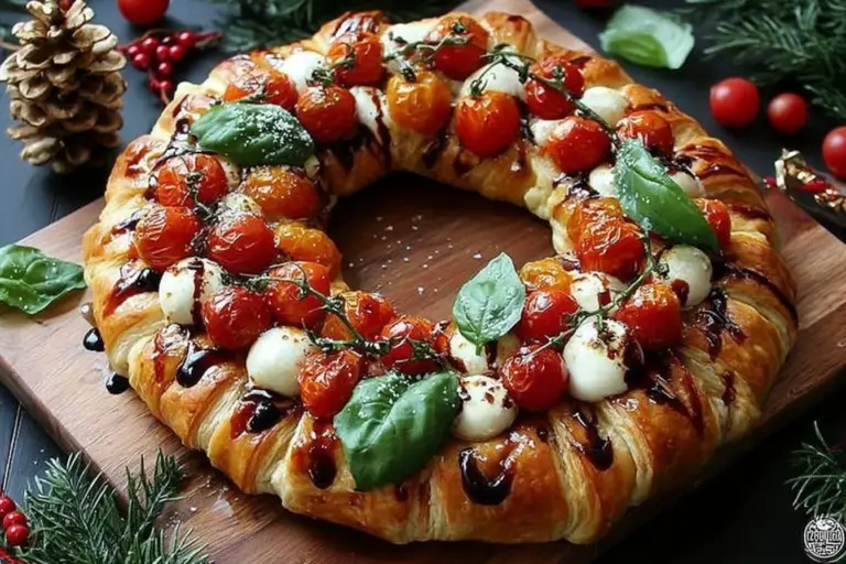 Easy Baked Caprese Strudel Wreath