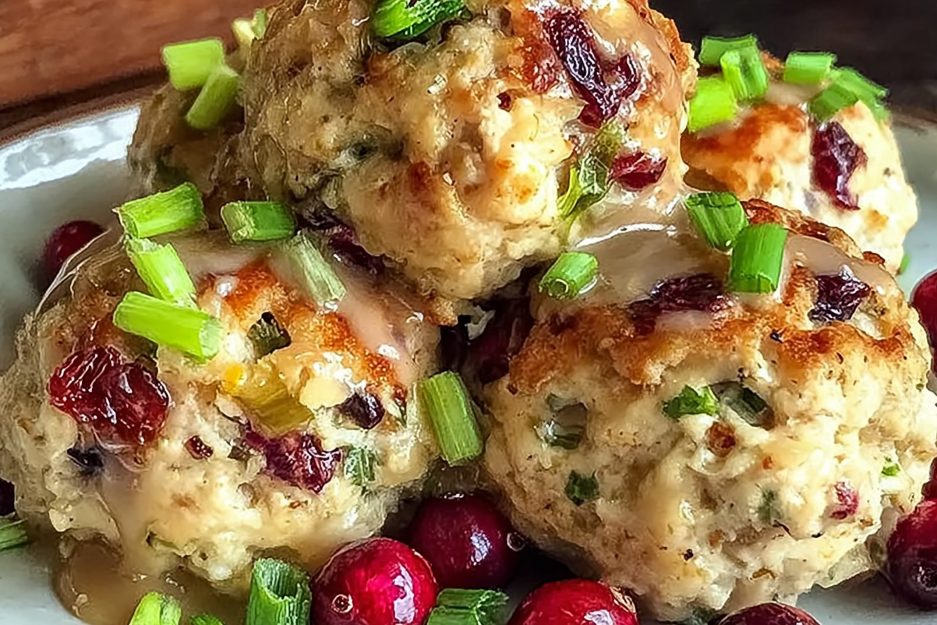 Cranberry Turkey Stuffing Balls