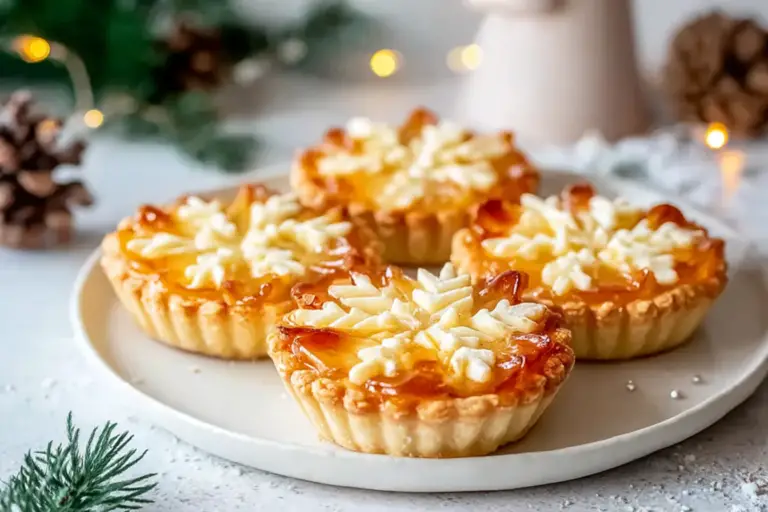 Caramelized Pear Ricotta Snowflake Tartlets