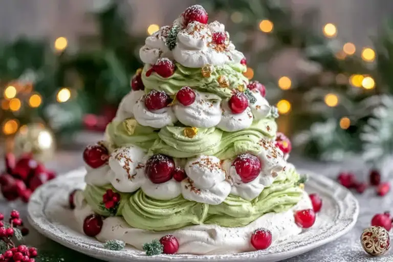 Christmas Tree Pavlova Tower