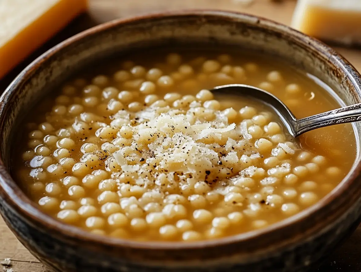 Ingredients for Italian Penicillin pastina soup laid out on a countertop