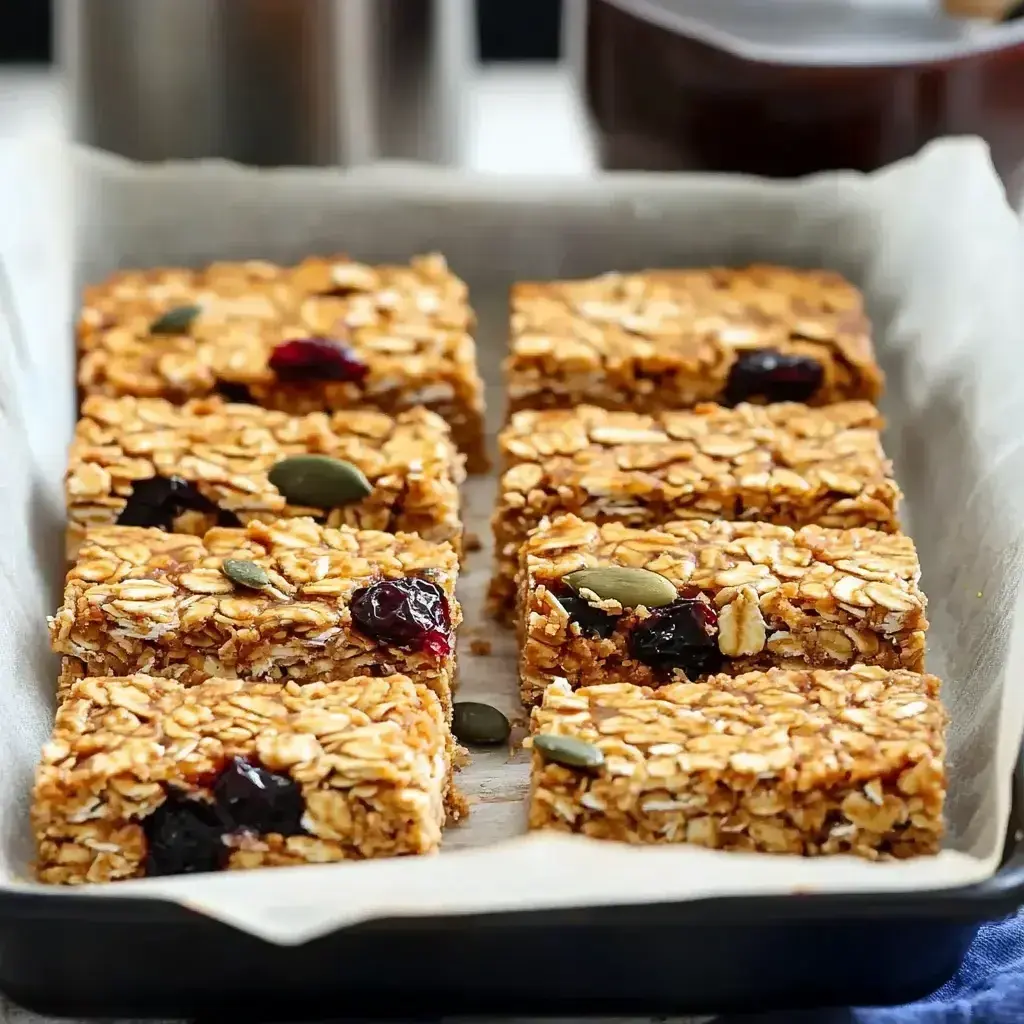 Sliced British flapjacks arranged on a plate, ready to be enjoyed