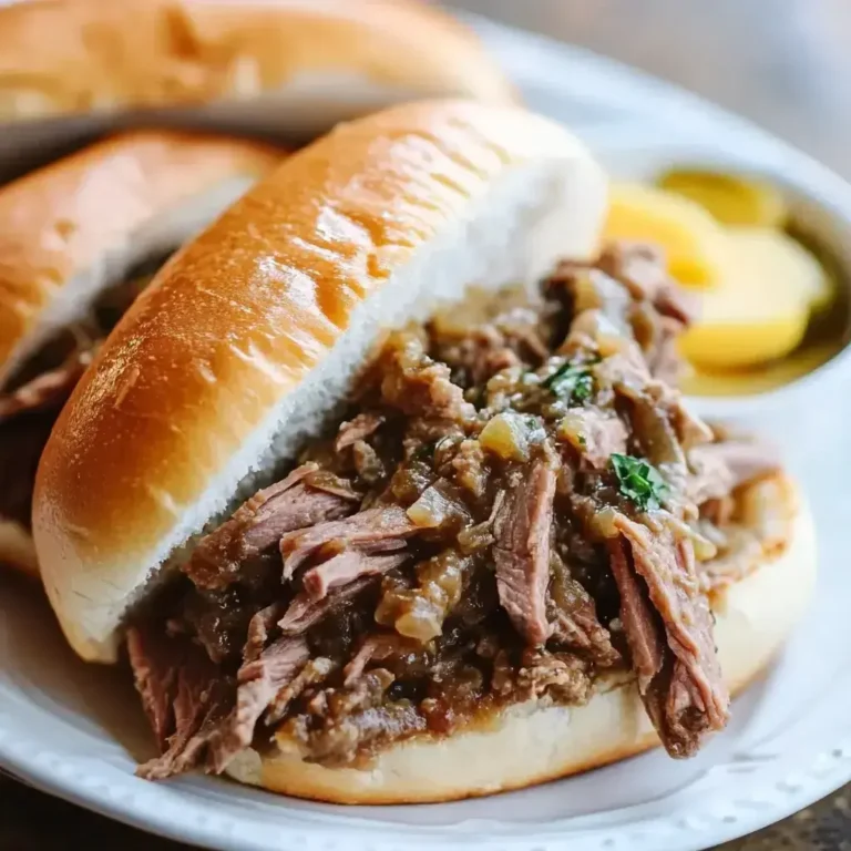 Cheesy Hot Beef Sandwich