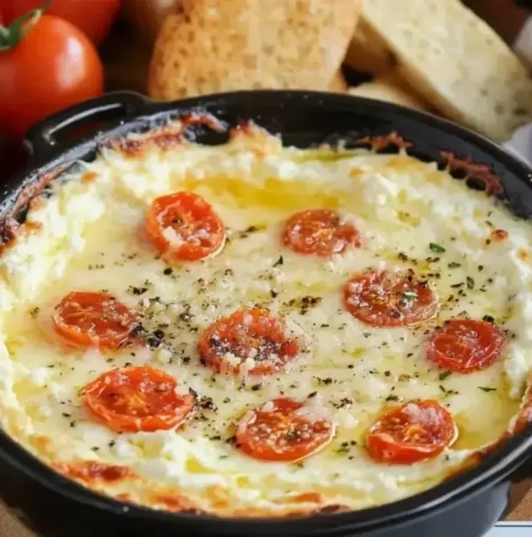 Easy Baked Ricotta Cheese Dip Recipe with Tomatoes