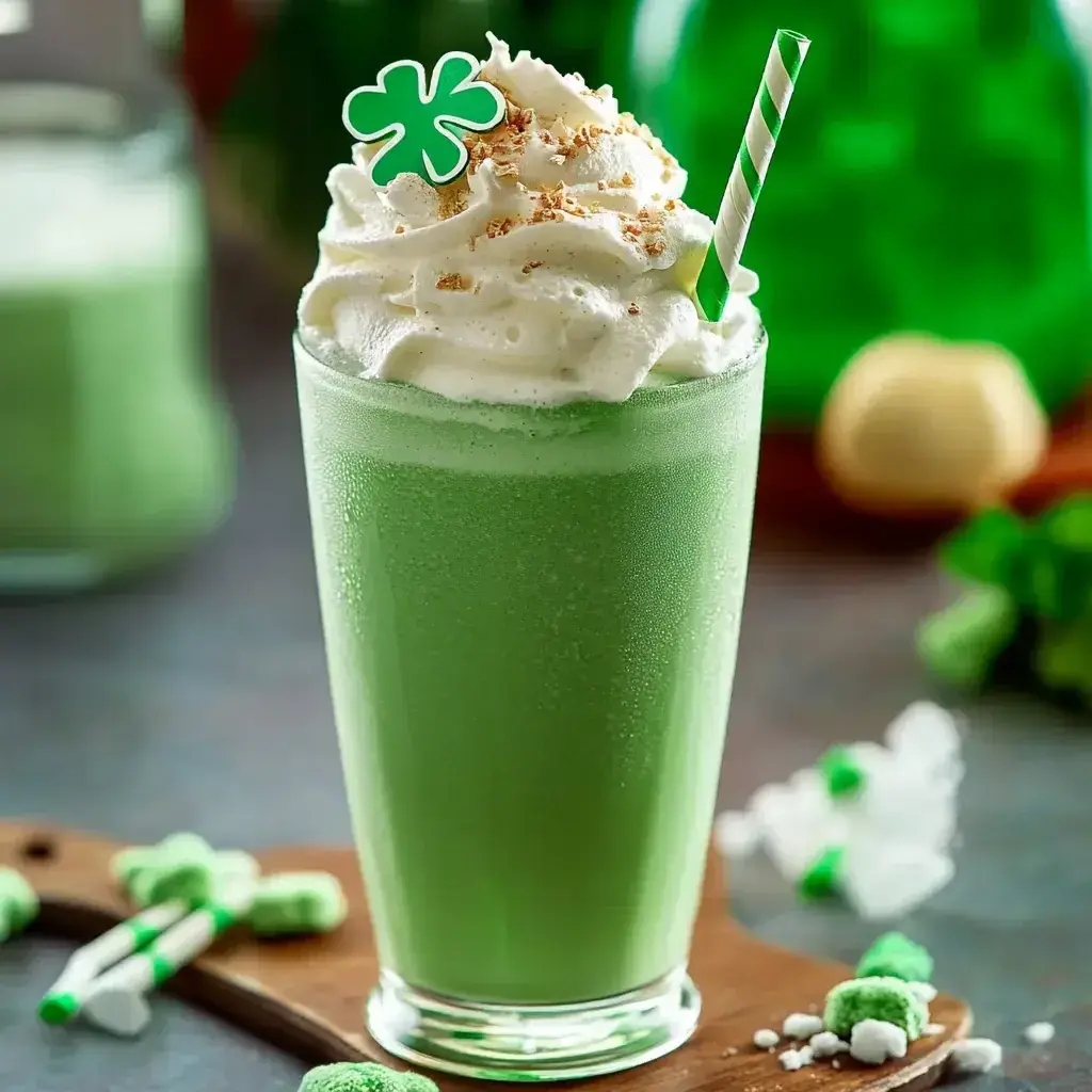 Step-by-step process of making a Shamrock Shake at home