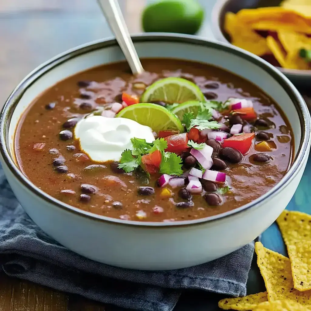 A steaming bowl of Quick Bean & Tomato Soup ready to enjoy