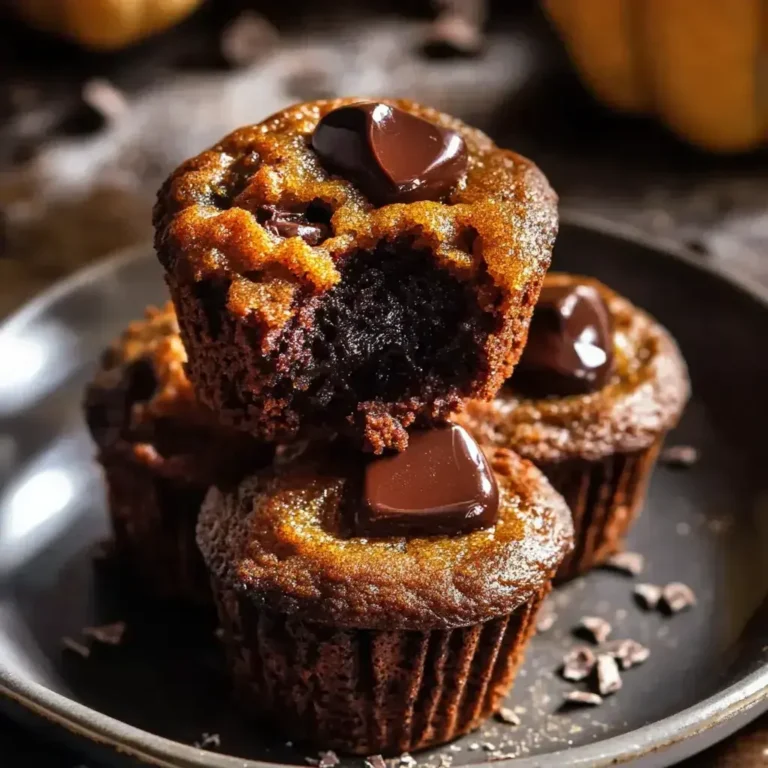 Molten Chocolate Pumpkin Muffins