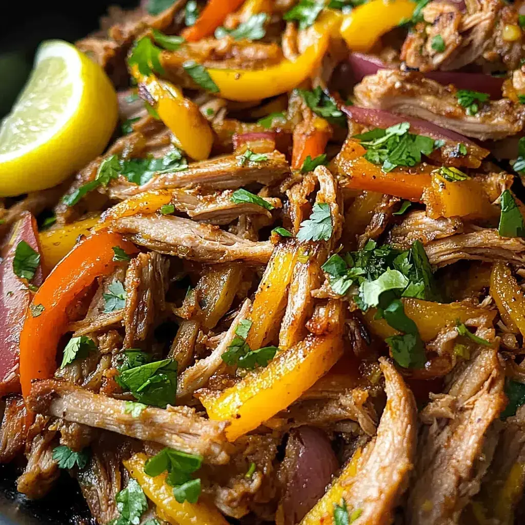 Sizzling carnitas fajitas served on warm tortillas with fresh toppings