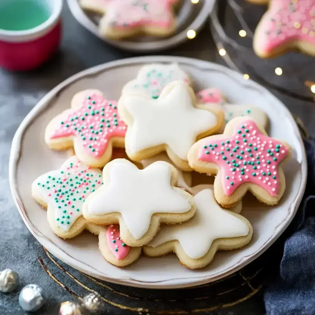 Freshly baked perfect sugar cookies cooling on a baking sheet