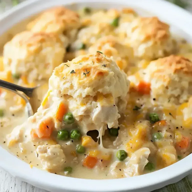 Cheddar Biscuit Chicken Pot Pie Casserole