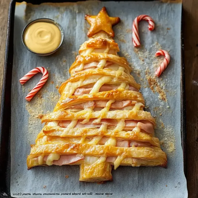 Cheesy Ham Puff Pastry Christmas Tree