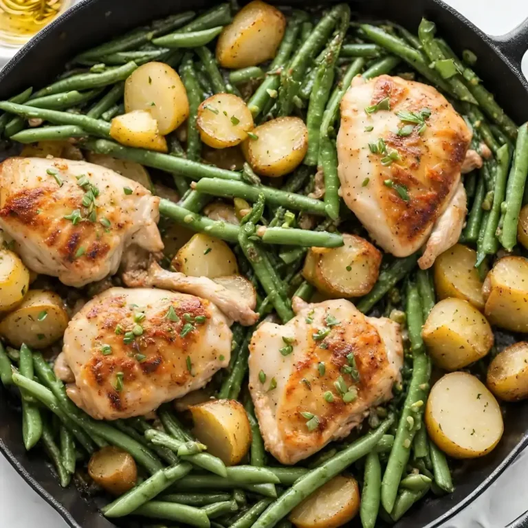 Easy One-Pan Chicken, Potatoes, and Green Beans Dinner