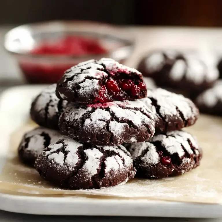 Chocolate Raspberry Crinkle Cookies