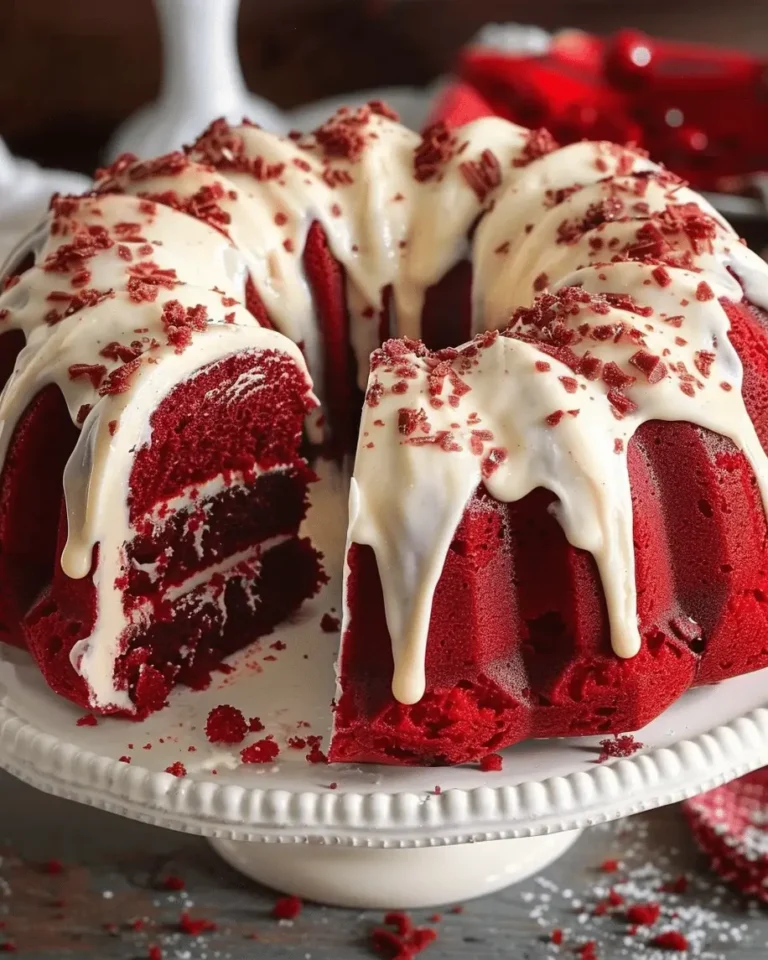 Layered Red Velvet Cheesecake Bundt Cake