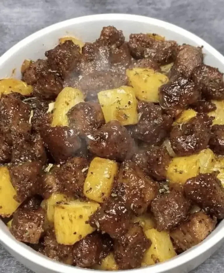 Air Fryer Garlic Butter Steak Bites and Potatoes