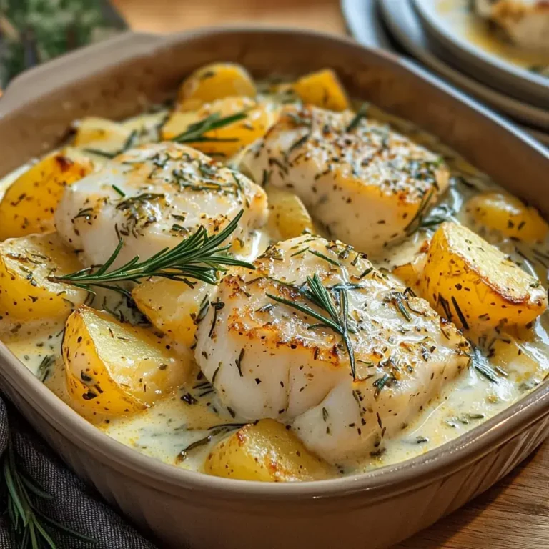 Rosemary Cream Sauce Cod & Potatoes – A Comforting Dinner Delight
