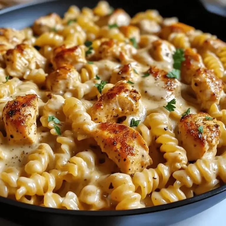 Easy Cheesy Cajun Chicken Rotini Skillet