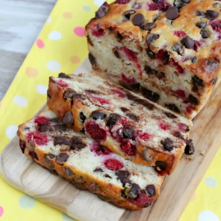 Raspberry Dark Chocolate Banana Bread