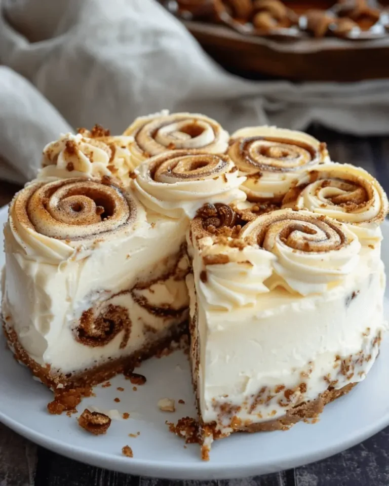 Cinnamon Roll Cheesecake with Cream Cheese Frosting