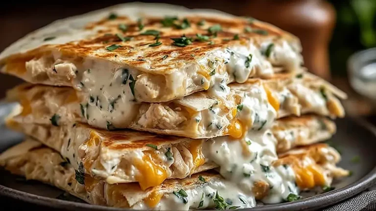 High Protein Chicken Ranch Quesadilla | Quick & Delicious