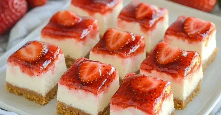 The Best No-Bake Strawberry Cheesecake Bars