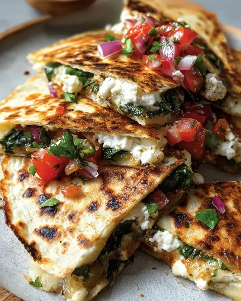 Mediterranean Quesadillas with Spinach, Feta, Mozzarella, and Red Onion: Flavorful Lunch Ideas