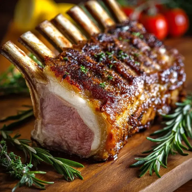 Perfectly Succulent Roasted Rack of Lamb