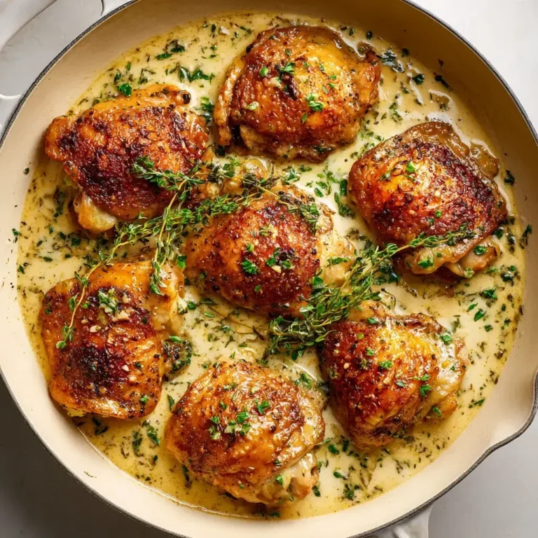 Bobby Flay’s Skillet Chicken Thighs in a Dreamy Creamy Garlic Sauce